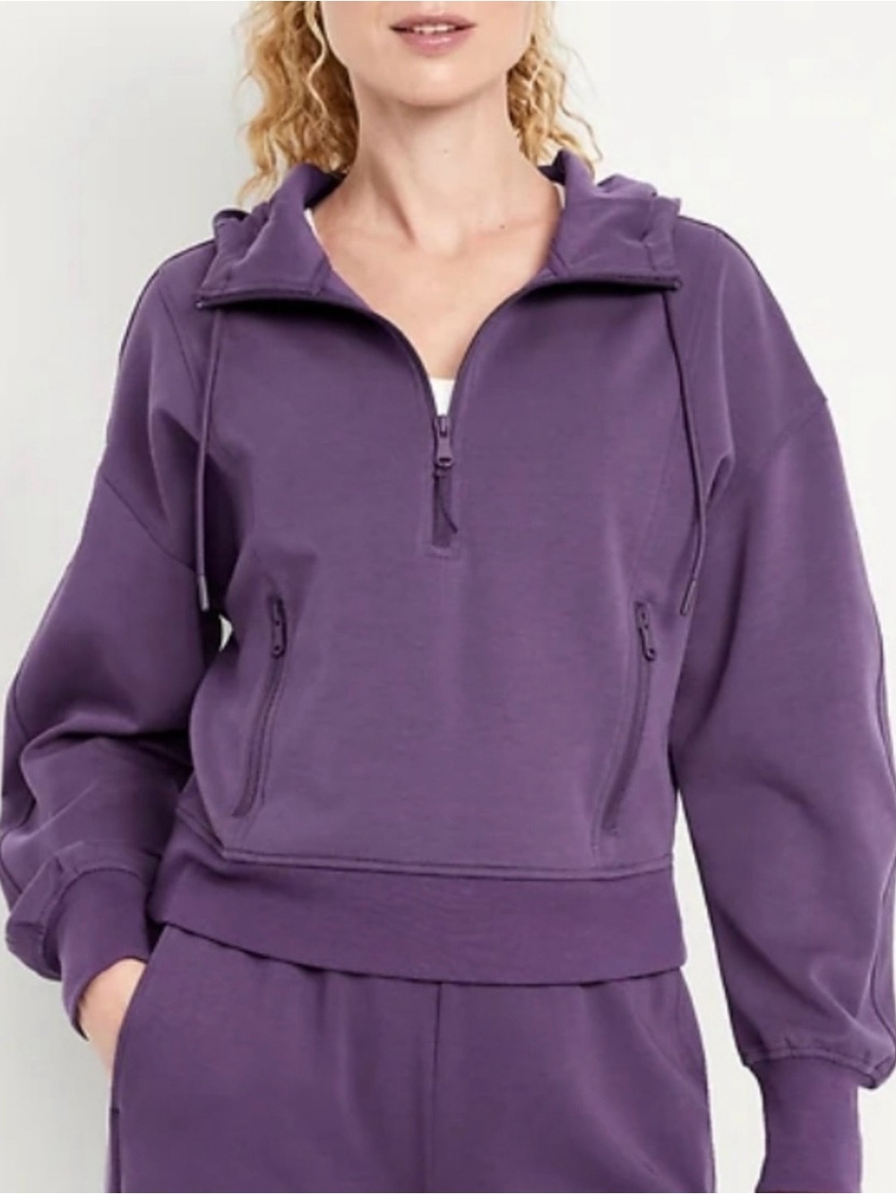 Old Navy- Women's Purple Half-Zip Hoodie Sweatshirt